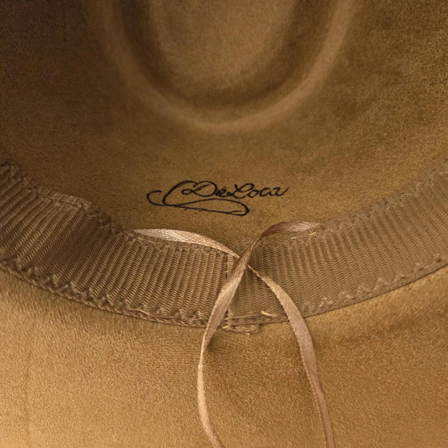 Hand Burned Fedora Hat – Vegan Suede - 'Fall Feathers'