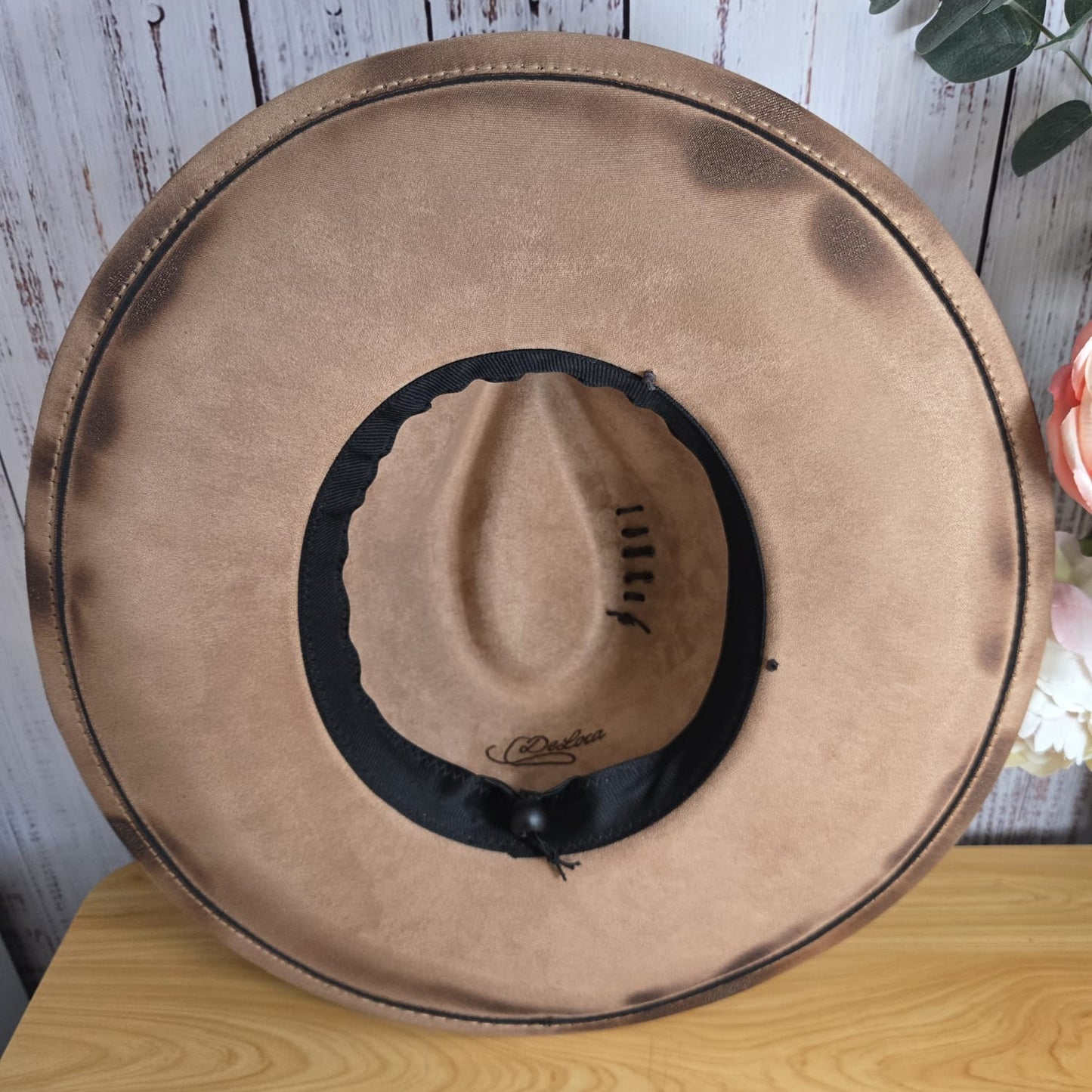 'Harlan's Three Cords and The Truth' - Hand-burned Vegan Suede Western Hat