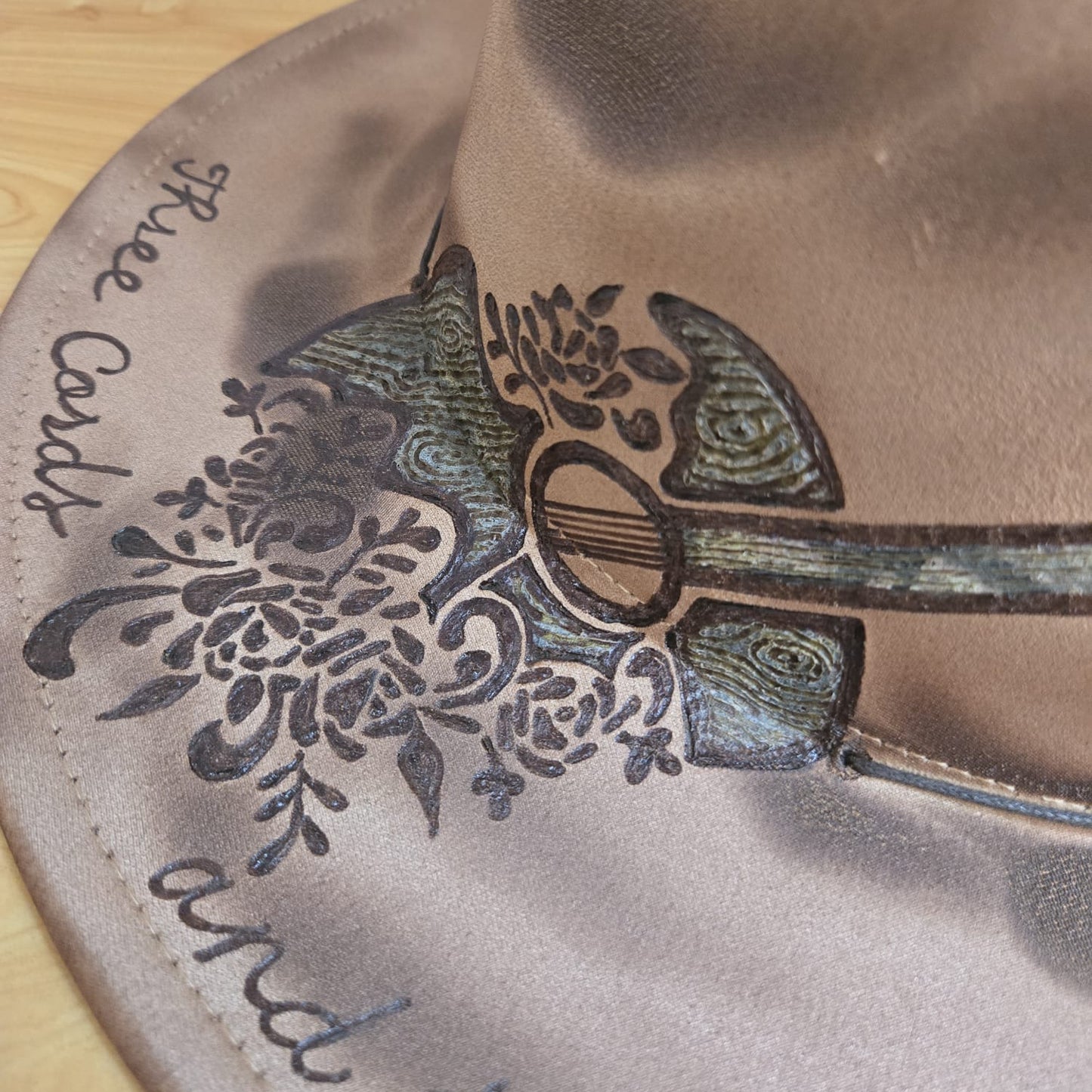 'Harlan's Three Cords and The Truth' - Hand-burned Vegan Suede Western Hat